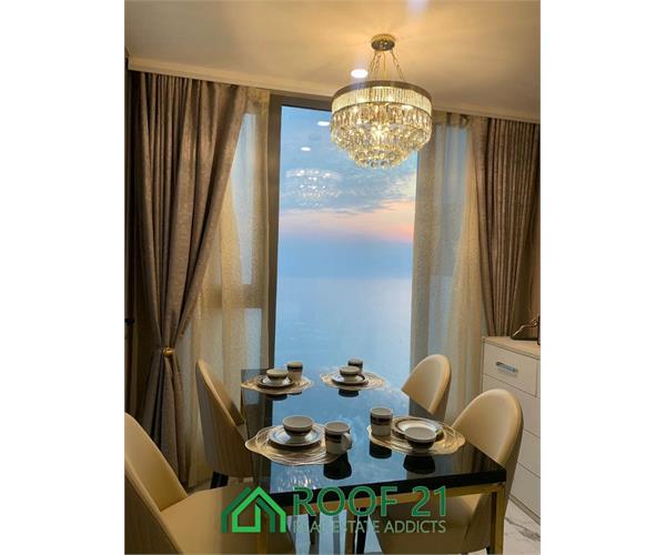Stunning Panoramic Sea View, Foreigner Quota , 2 Bedrooms 111 Sq.m. with Jacuzzi ,Beachfront Condominium in Jomtien Beach, Pattaya  S-0679Y